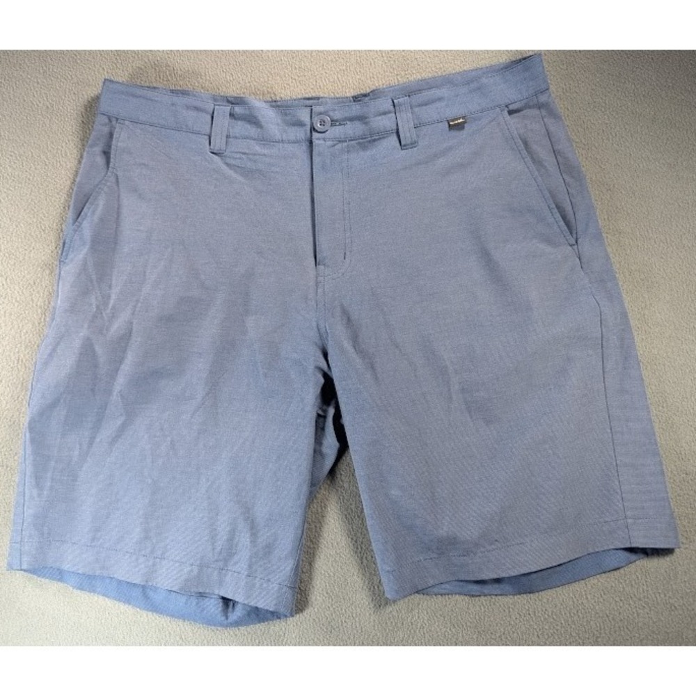 Travis Mathew Beck Shorts Mens 40 Blue Golf Casual Stretch Flat Front